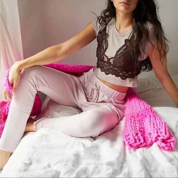 Free People Pants - Free People Cozy All Day Pink Harem Joggers‎ Daytime Fireworks